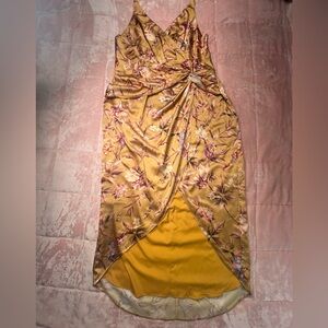 Express Golden Floral Dress